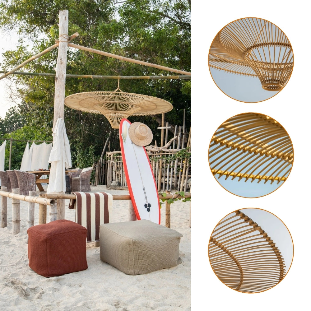 large outdoor rattan pendant light