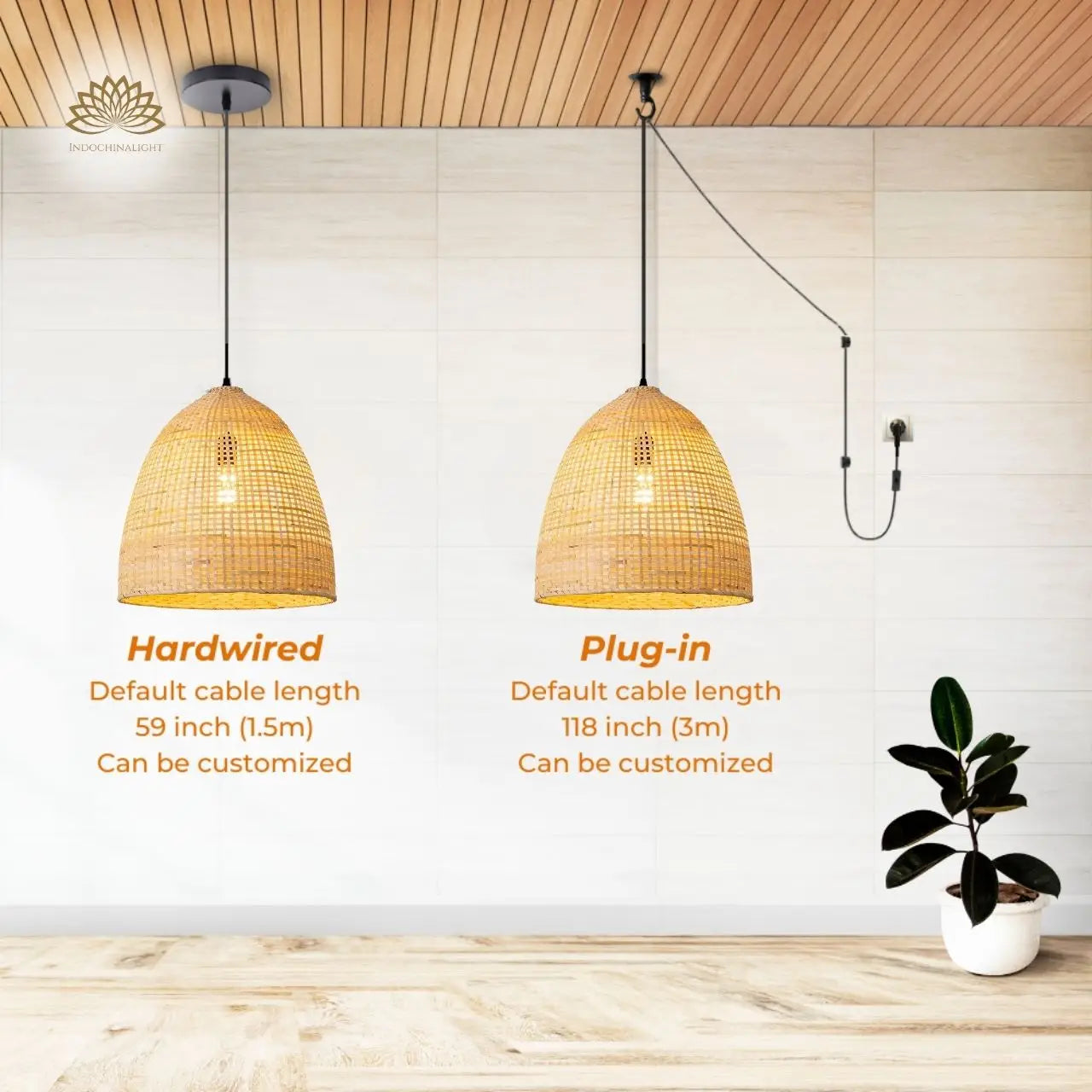Latafa bamboo Pendant Light's accessories type