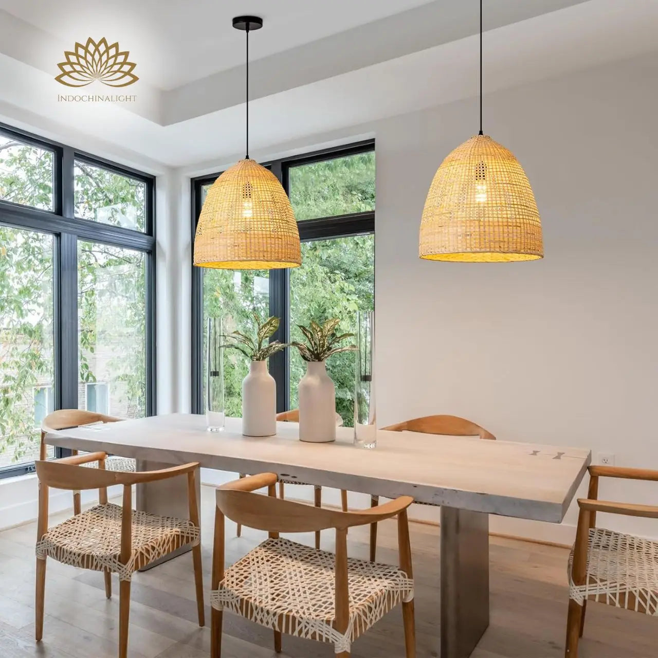 Latafa Bamboo Pendant Light – IndochinaLight