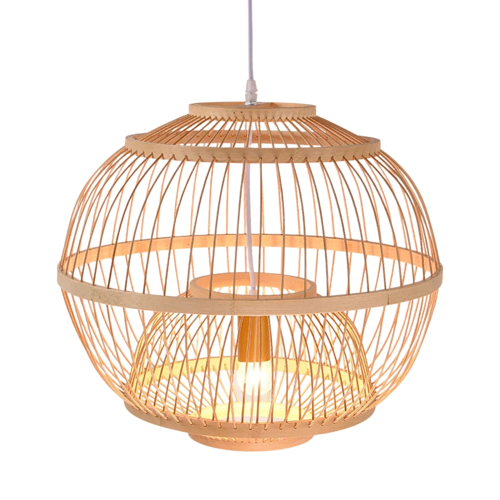 Lattice Round Bamboo Pendant Light – IndochinaLight