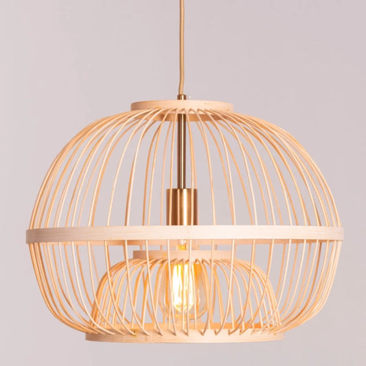 Lattice Bamboo Round Pendant Light