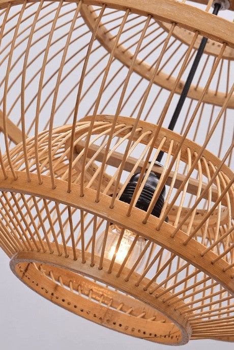 Lattice Woven Bamboo Light Shade