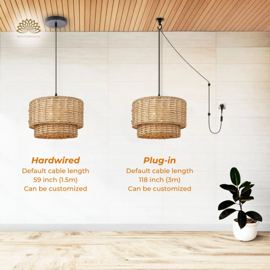 Lennie Wicker Semi Flush Mount Ceiling Light's accessories type