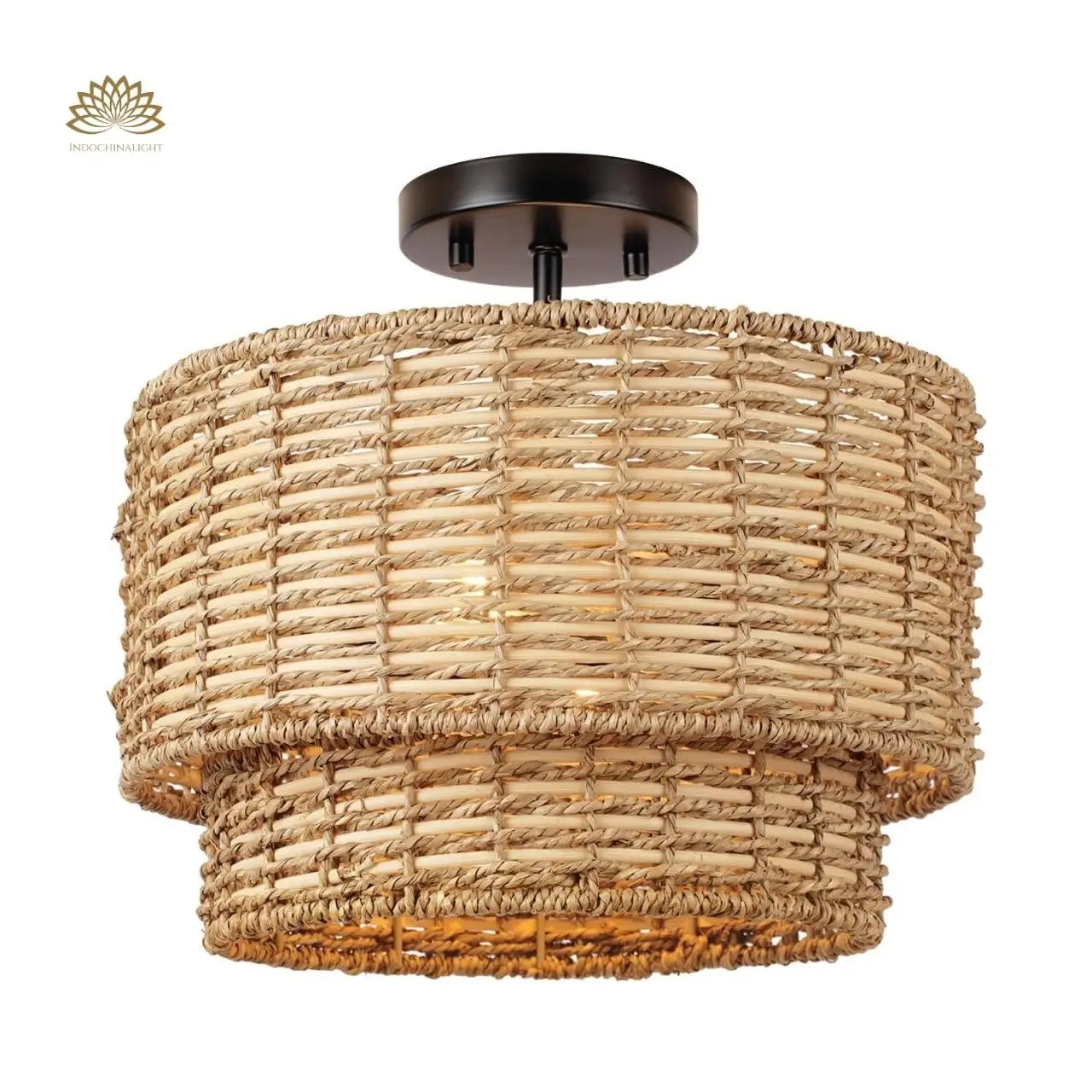 Lennie Wicker Semi Flush Mount Ceiling Light