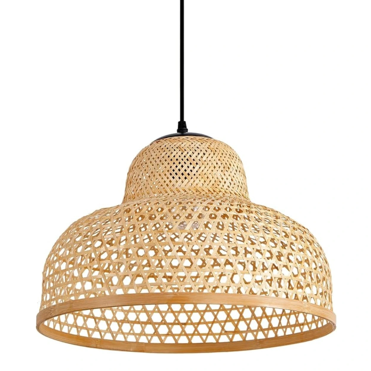 Lily Woven Dome Bamboo Pendant Light