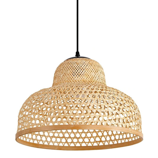 Lily Woven Dome Bamboo Pendant Light