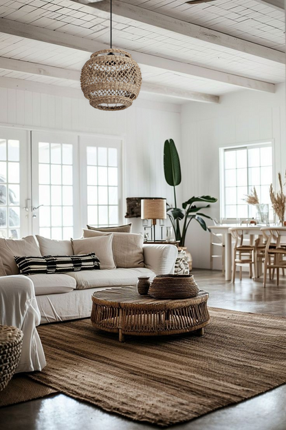 Lislibe Elegant Round Wicker Pendant Light for Organic Modern Living Spaces