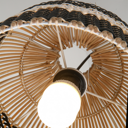 Littleglovo Small Black Basket Light Rattan Shade