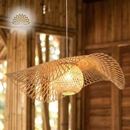 Lotus Leaf Bamboo Pendant Light