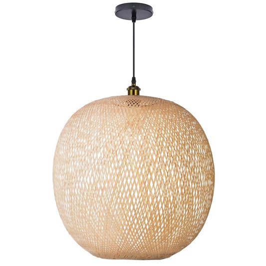 Lucy bamboo round pendant light