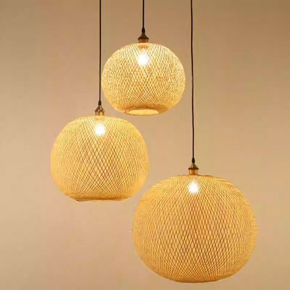Lucy round bamboo hanging light 