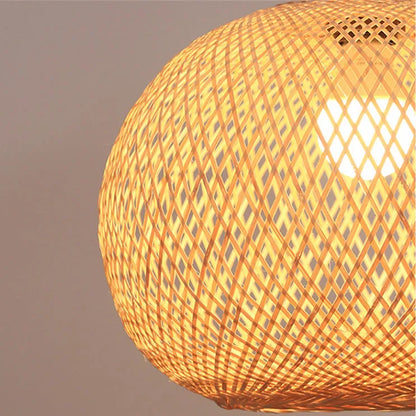 Lucy Round Bamboo Pendant Light Woven Shade