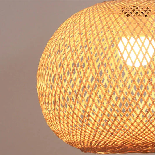Lucy Round Bamboo Pendant Light Woven Shade