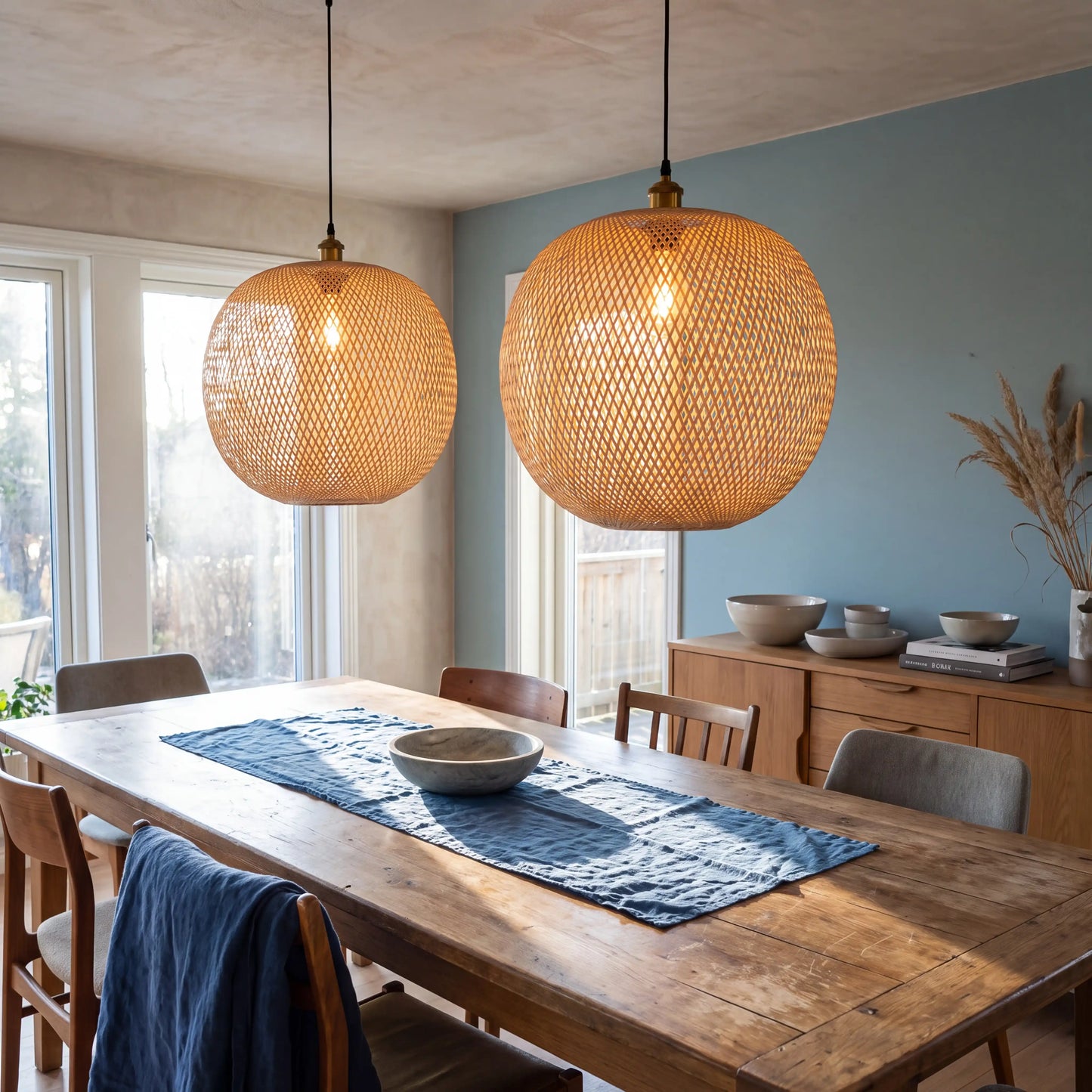 Lucy Round Bamboo Pendant Lighting