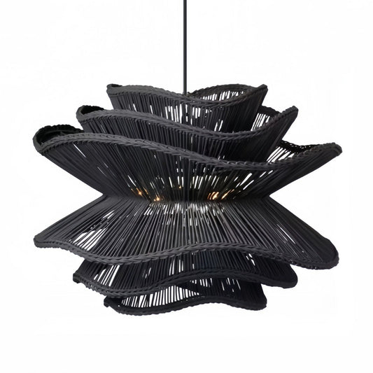Made Goods Alondra Black Rattan Pendant Light