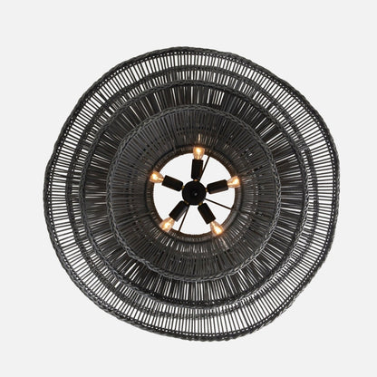 Made Goods Alondra Black Wavy Rattan Pendant Shade from Bottom