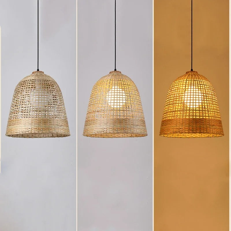 Set 3 Modern Rattan Cluster Pendant Light