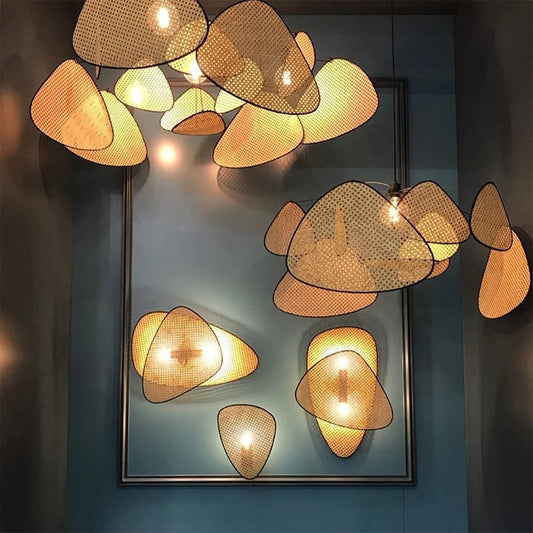 Screen Cannage Oversize Rattan Pendant Light