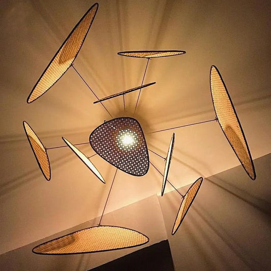 Screen Cannage Oversize Rattan Pendant Light