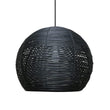 Manor Brook Verona Small Black Rattan Pendant Light