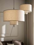 Margin Double Drum Fabric Pendant Light