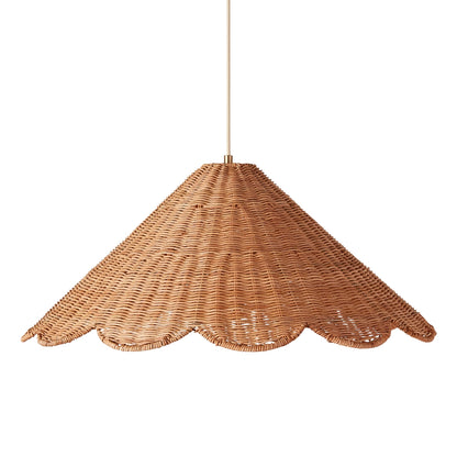 Maude Scallop Rattan Pendant Light Boho Wicker Shade