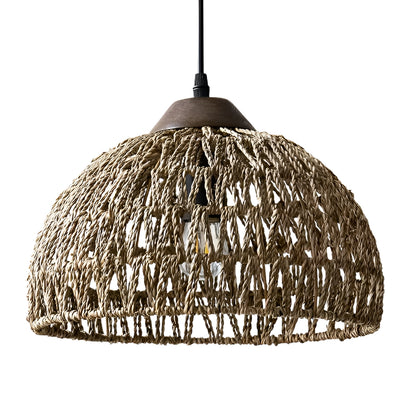 Milford Small Dome Basket Weave Pendant Light