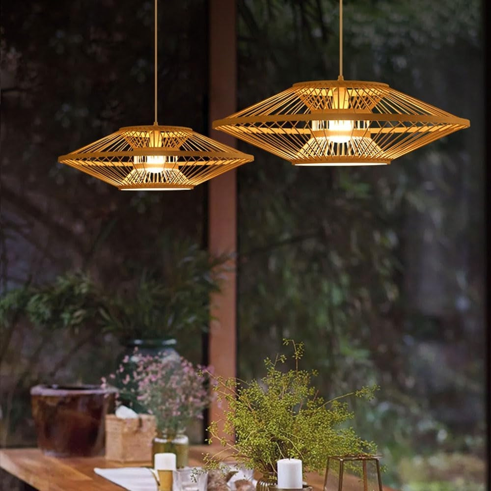 minimalist modern bamboo chandelier pendant light for restaurant