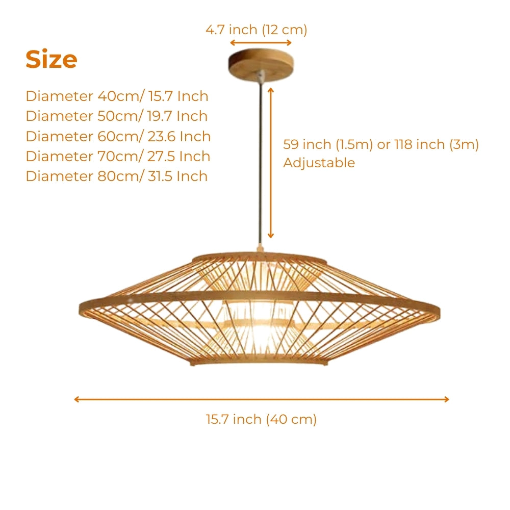 minimalist modern bamboo chandelier pendant light size