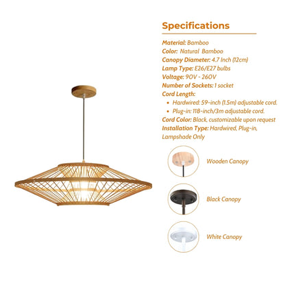 minimalist modern bamboo chandelier pendant light specifications