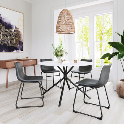 Minna Small Woven Rattan Pendant Light Over Farmhouse Dining Table