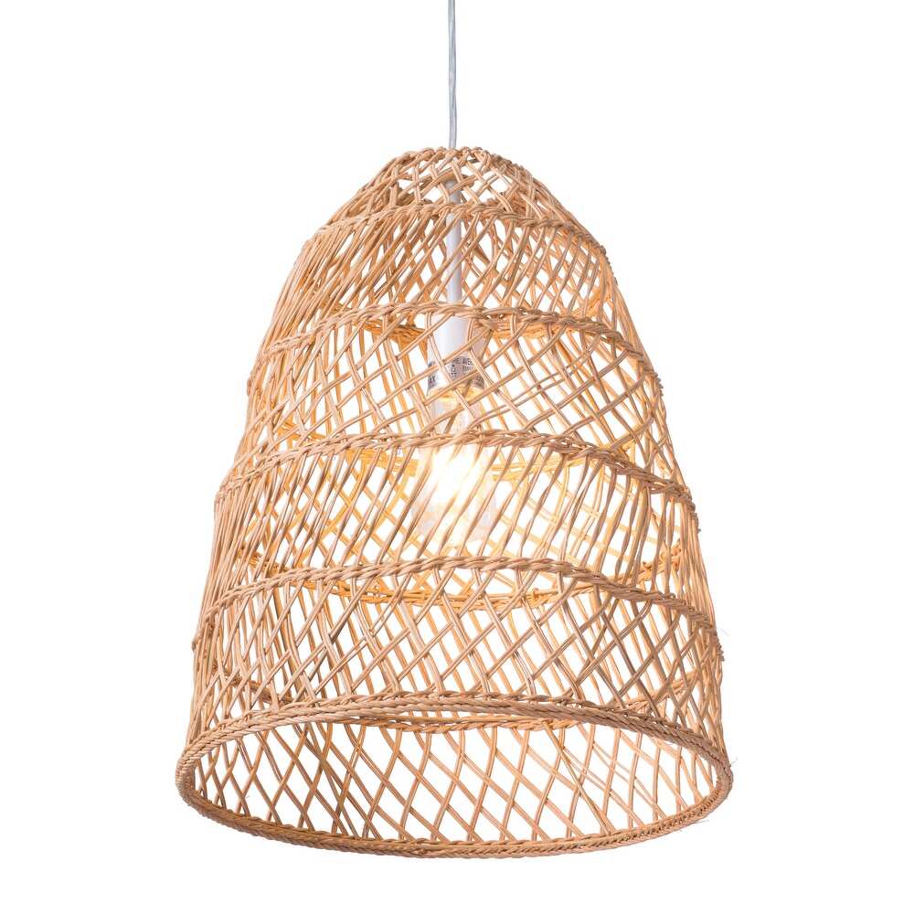 Minna Small Woven Rattan Pendant Light Style A