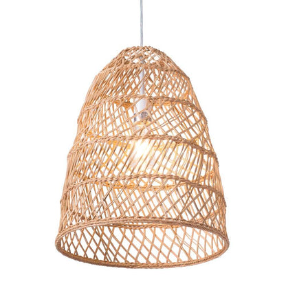 Minna Small Woven Rattan Pendant Light Style A