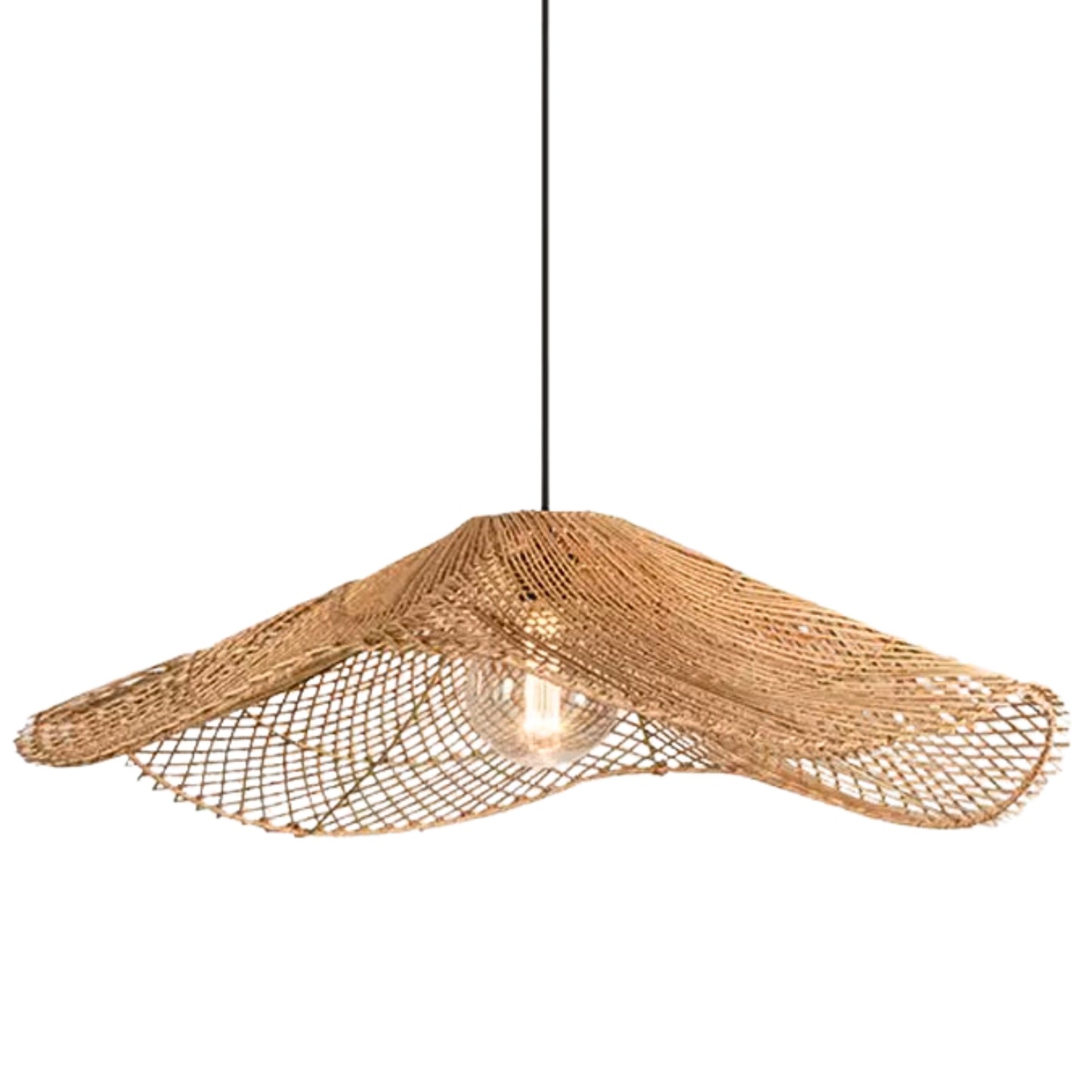 Modern Rattan Chapeau Ceiling Light Fixtures