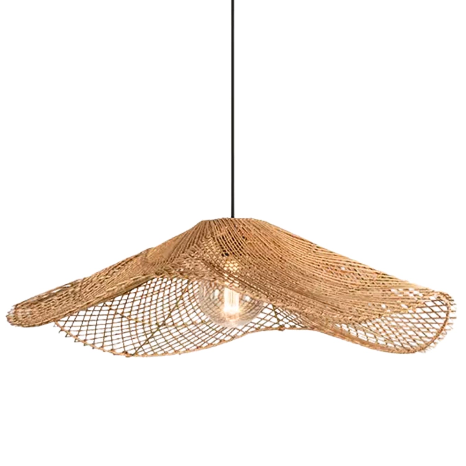 Modern Rattan Chapeau Ceiling Light Fixtures