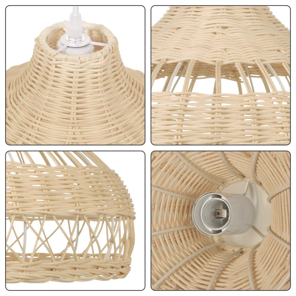 Moijabana rattan dome basket pendant light woven wicker Shade