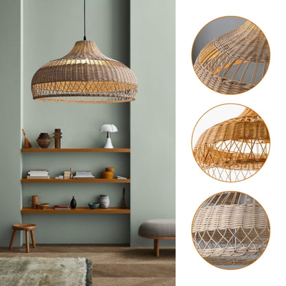 Moijabana rattan wicker woven dome basket pendant light fixtures