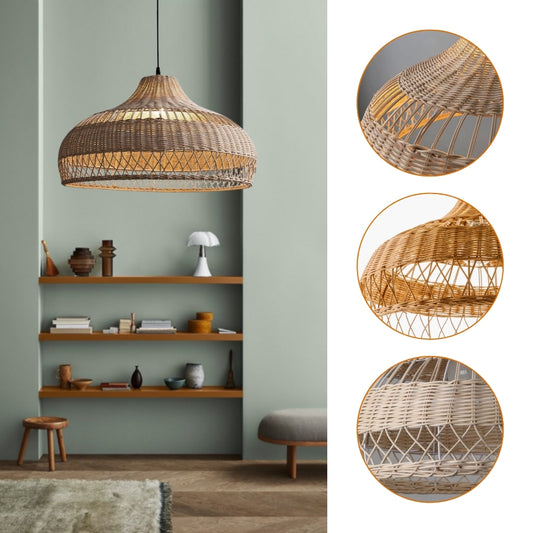Moijabana rattan wicker woven dome basket pendant light fixtures