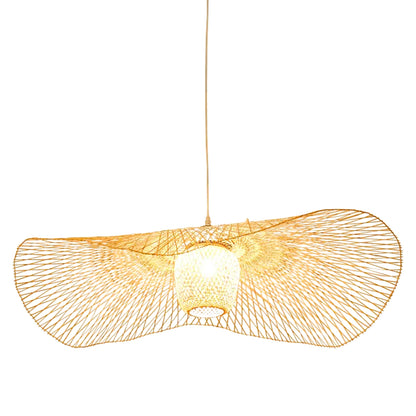 Natural Bamboo Lotus Leaf Woven Pendant Lamp