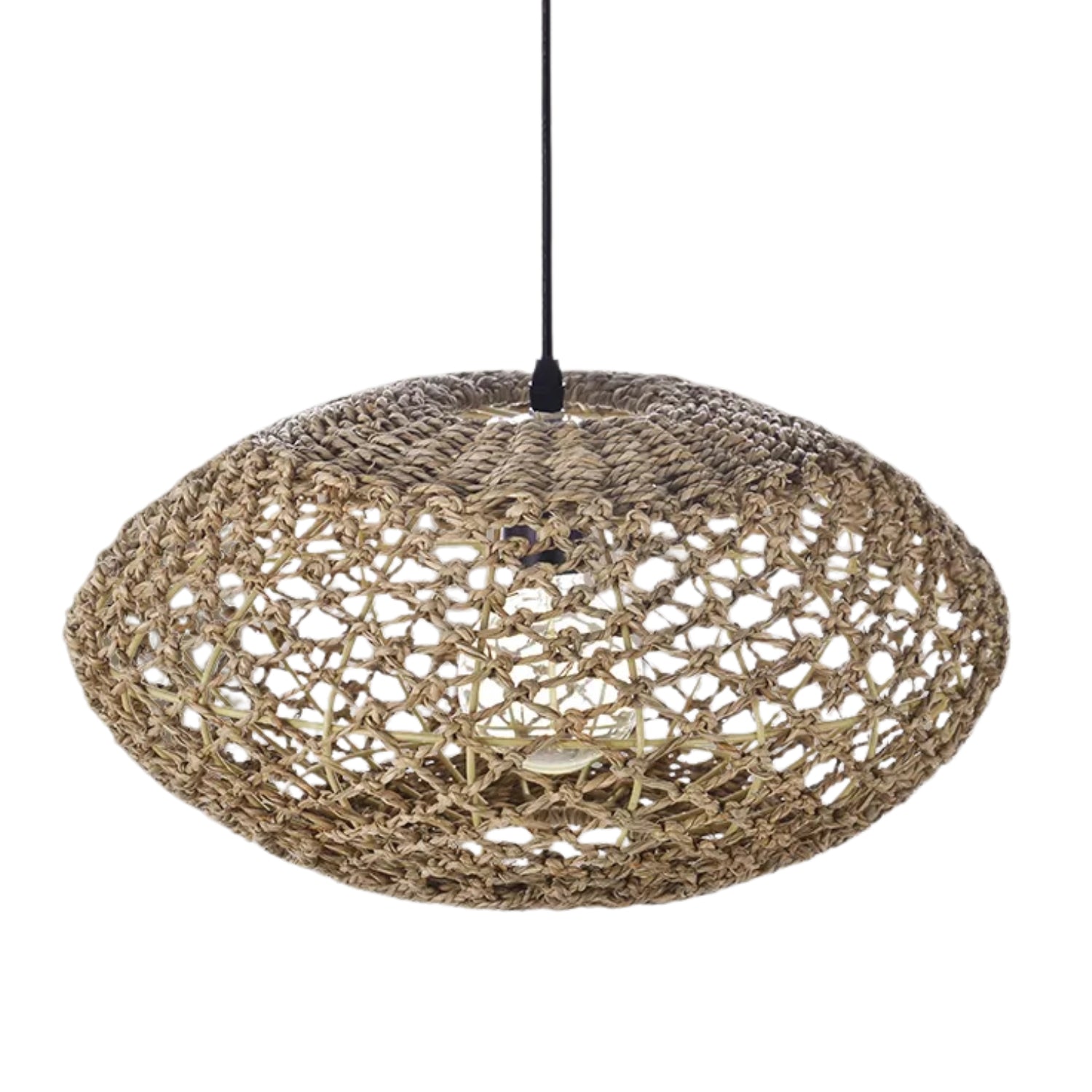 Natural Oval Wicker Pendant Light