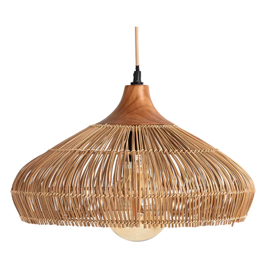 natural rattan dome pendant light