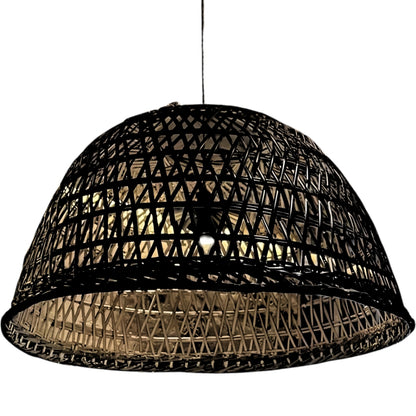 Neroweave Extra Large Black Rattan Pendant Light