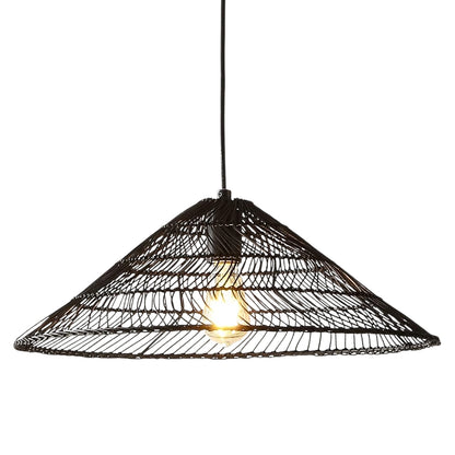 Nova Rattan Pendant Light Black Shade