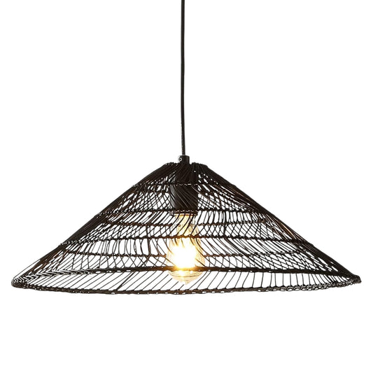 Nova Rattan Pendant Light Black Shade