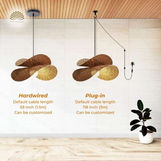 Ooas Bloom Wicker Bamboo Pendant Light's accessories type