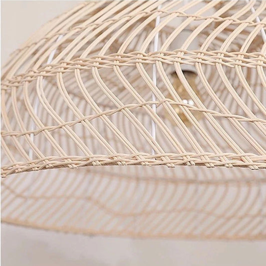 open weave rattan dome light