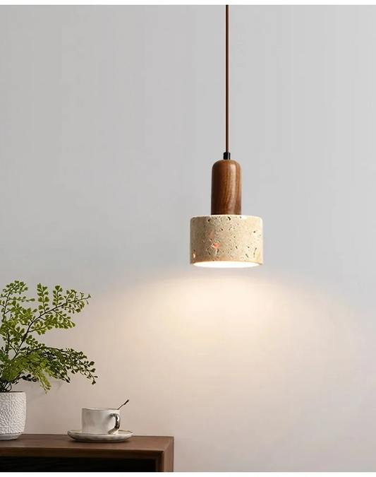 Ora Cylinder Stone Pendant Lights for Wabi Sabi Room