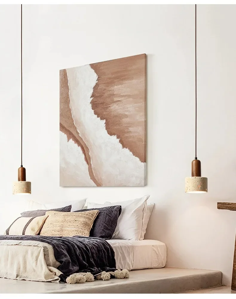 Ora Cylinder Stone Pendant Lights in Wabi Sabi Bedsides