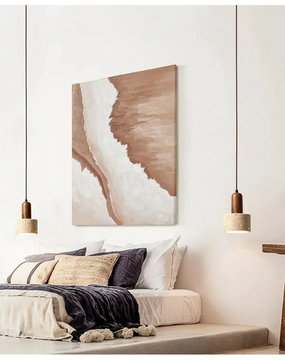Ora Cylinder Stone Pendant Lights in Wabi Sabi Bedsides