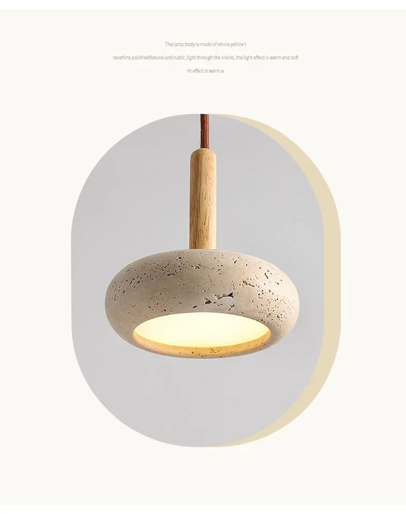 Osho Wabi Sabi Travertine Stone Pendant Light